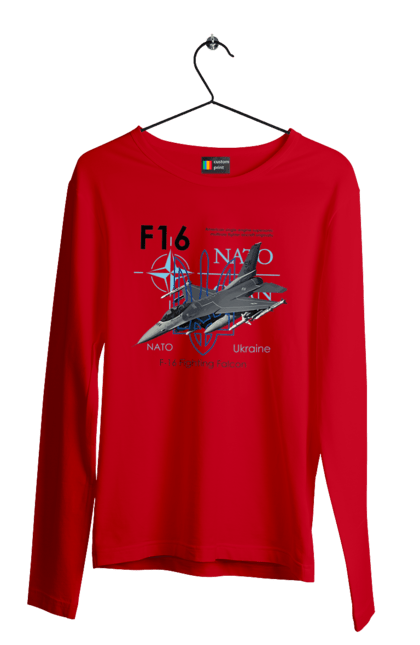 Мужской лонгслив с принтом F16. F16, nasams, zuzana, гаубица, два герба, залужный, сюзанно. 2070702