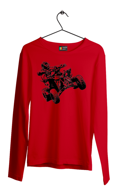Men`s longsleeve with prints Man On Atv Black. Atv, extreme, race. 2070702