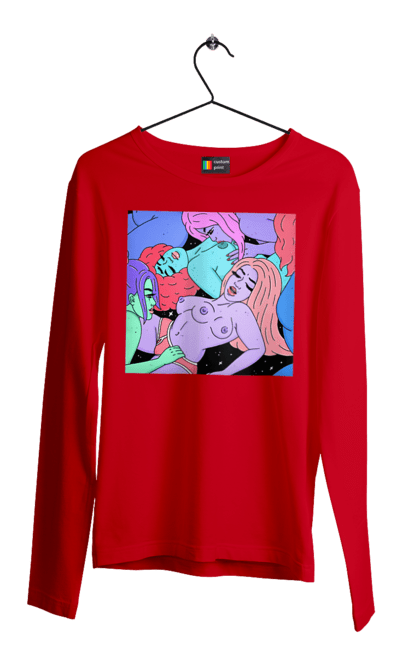 Чоловічий лонгслів з принтом "Дівчата Інопланетянки". Дівчата, інопланетянки, космос, різнокольорові. 2070702