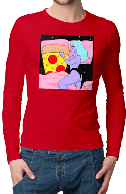 Purple Girl And Pizza