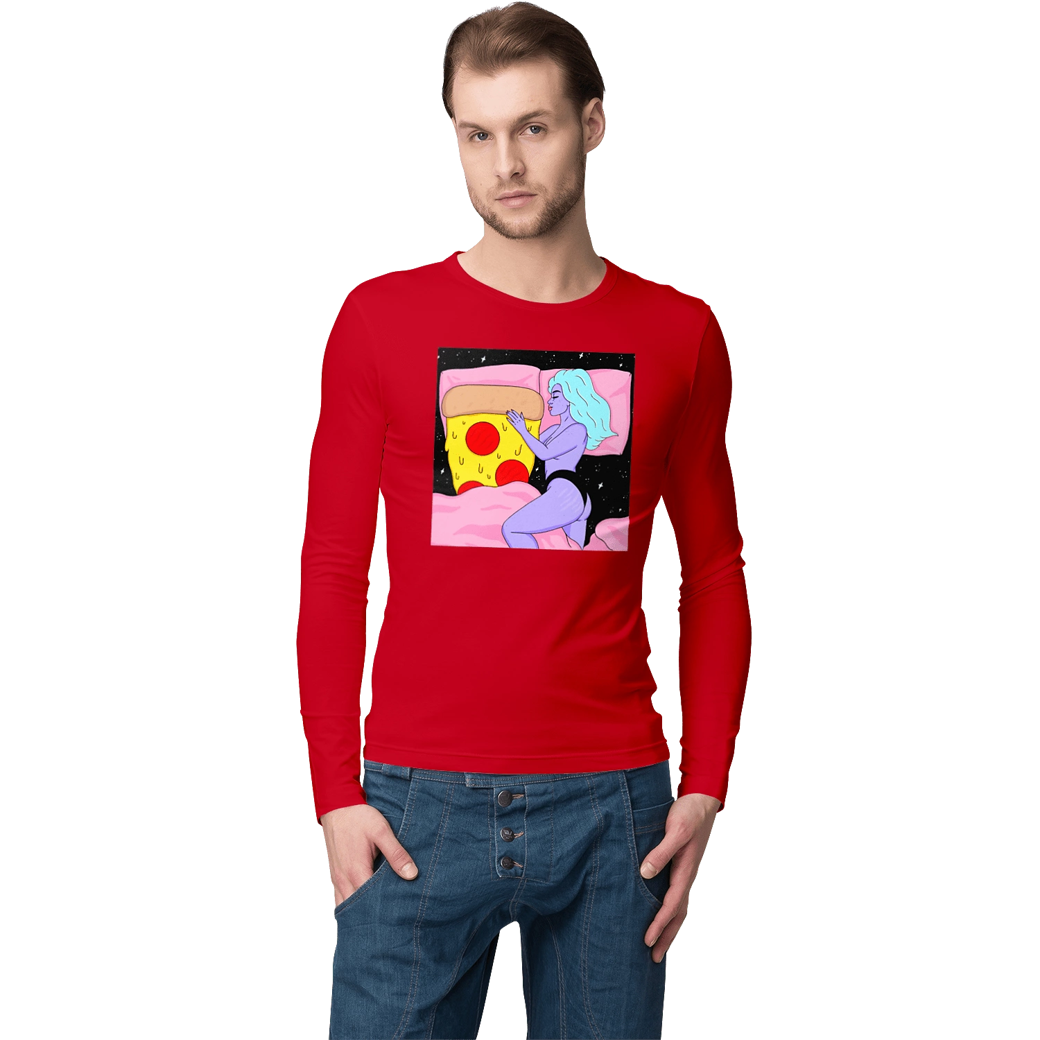 Purple Girl And Pizza