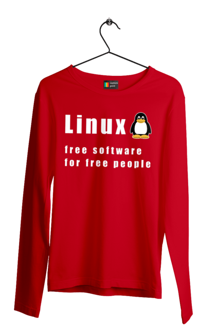 Чоловічий лонгслів з принтом "Linux Вільний Для Вільних". Linux, адміністратор, айті, айтішник, безкоштовна, безкоштовно, білий, вільна, доступність, незалежність, операційна система, ос, пінгвін, програміст, програмне забезпечення, свобода, сервер, сисадмін, система, системний адміністратор, софт, текст. 2070702