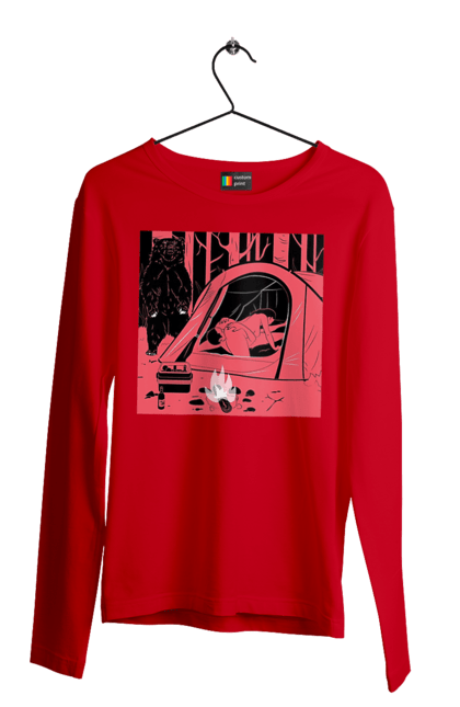 Men`s longsleeve with prints 69 In The Tent. 69, bear, forest, sex, tent. 2070702