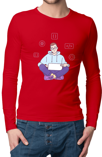 Чоловічий лонгслів з принтом "Я програміст". Angular, c, css, html, it, javascript, jquery, php, python, react, svelt, vue, айтишник, айті, гумор, код, кодувати, прогер, програміст, програмісти, ти ж, ти ж програміст, тиж програміст. 2070702