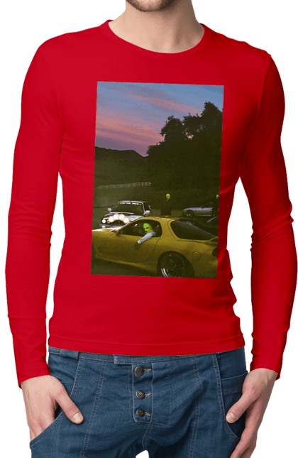 Чоловічий лонгслів з принтом "Авто". 2022, авто, автомобілі, механик, стиль. 2070702
