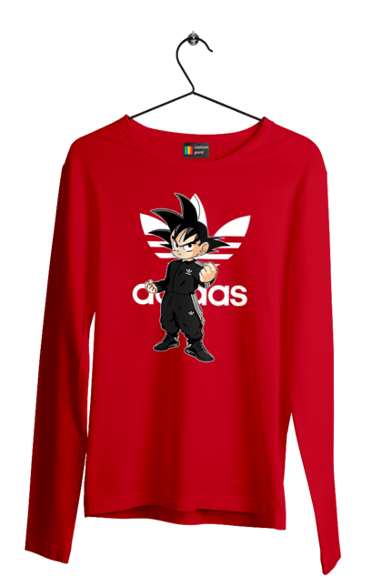 Чоловічій лонгслів з принтом "Adidas Сон Гоку". Adidas, dragon ball, manga, son goku, адідас, аніме, гоку, манга, перли дракона, сон гоку. 2070702