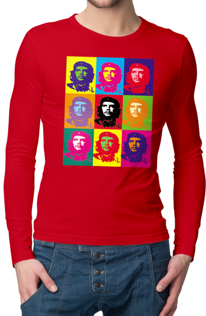 Чоловічій лонгслів з принтом "Че Гевара". Che guevara, бавовна, герб, зсу, куба, революционер, революция, че гевара, чегевара, эрест че гевара. futbolka.stylus.ua