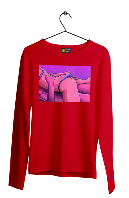 Чоловічий лонгслів з принтом "Зняття Трусиків З Дівчини". Гола, тіла, труси. 2070702