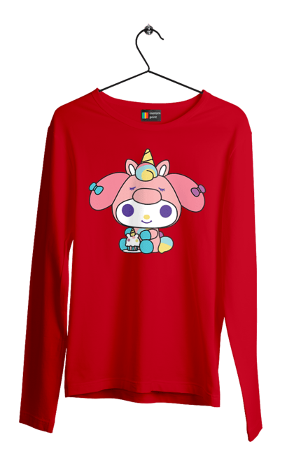 Мужской лонгслив с принтом My Melody. Hello kitty, my melody, sanrio, май мелоди, мелоди, хэллоу китти. 2070702