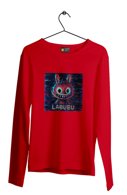 Чоловічий лонгслів з принтом "Лабубу". Crt, rgb, глітч, кіберпанк, лабубу, пікселі, ретро, спотворення, цифрове мистецтво, шум. 2070702