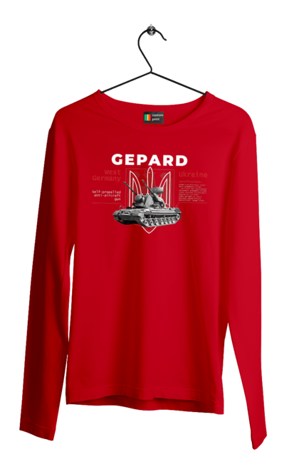 Чоловічий лонгслів з принтом "Gepard". F16, gepard, nasams, stinger, zuzana, гаубиця, два герби, залужний, сюзанна. 2070702