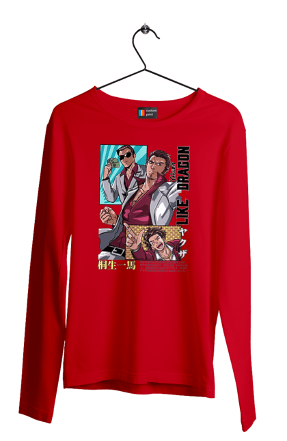 Чоловічий лонгслів з принтом "Yakuza Кадзума Кірю". Kazuma kiryuu, like a dragon, yakuza, відеогра, гра, кадзума кірю, кірю. 2070702