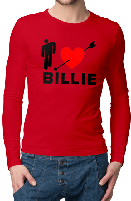 Чоловічий лонгслів з принтом "Біллі Айліш". Біллі айліш, логотип біллі айліш, принт біллі айліш, співачка біллі айліш. 2070702
