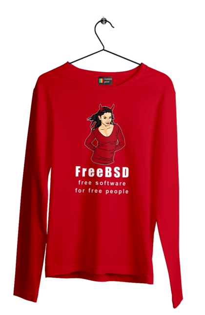 Men`s longsleeve with prints Freebsd For Free. Administrator, availability, beast, bsd, daemon, demoness, free, freebsd, freedom, independence, is free, it, it specialist, operating system, os, programmer, red, software, sysadmin, system, system administrator, text, unix, white. 2070702