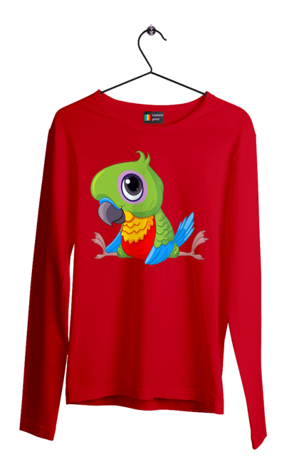 Men`s longsleeve with prints Lovebird. Nicely, parrot. 2070702