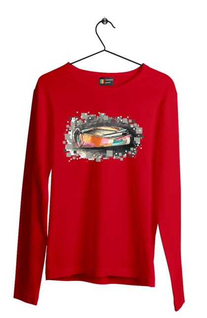 Чоловічий лонгслів з принтом "Пенал Авторський малюнок". Ексклюзив, канцтовари, малюнок, малюнок від руки, олівець, пенал, ручка, школа. 2070702