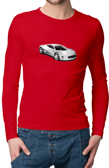Чоловічий лонгслів з принтом "Авто.1". Авто, графіка, спортивне авто, фото, чорно-біле зображення. 2070702
