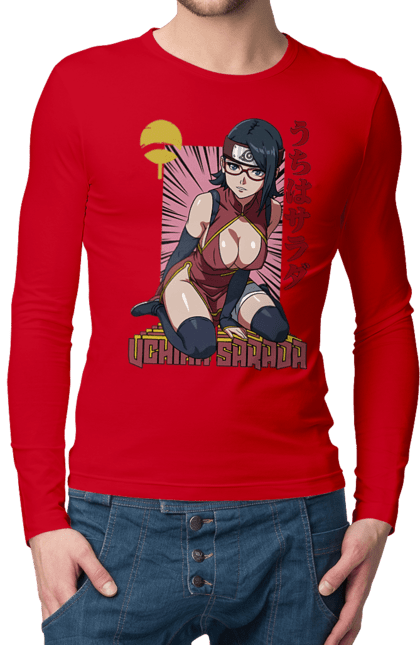 Men's longsleeve with prints Boruto Sarada Uchiha. Anime, boruto, manga, sarada uchiha, tv series, uchiha. 2070702