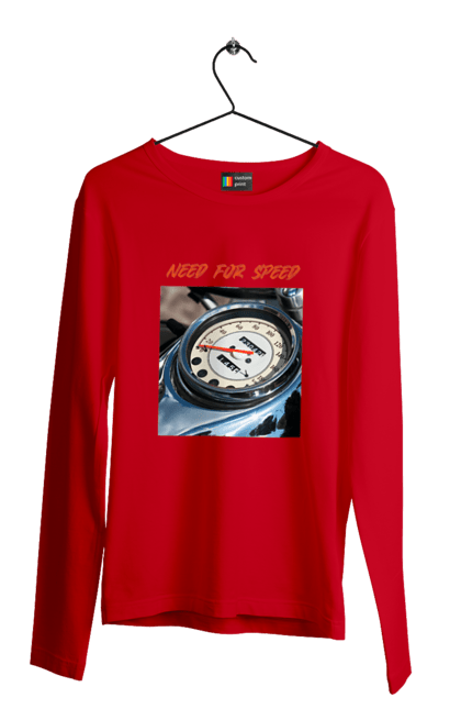 Men`s longsleeve with prints Moto3. Biker, dear, lifestyle, motorcycle, retro, speed, speedometer. 2070702