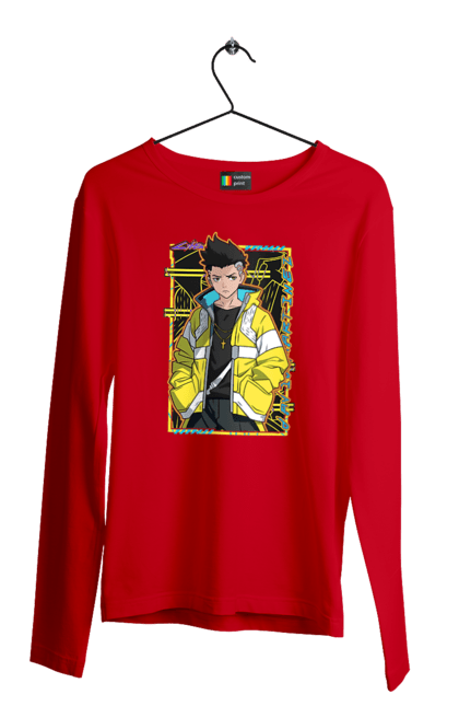 Men`s longsleeve with prints Cyberpunk: Edgerunners David. Anime, cd project, cyberpunk, david, edgerunners, game, netflix, video game. 2070702