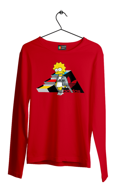 Мужской лонгслив с принтом Adidas Лиза. Adidas, lisa, simpson, адидас, лиза, лиса симпсон, мультсериал, персонаж, сериал, симпсон. 2070702