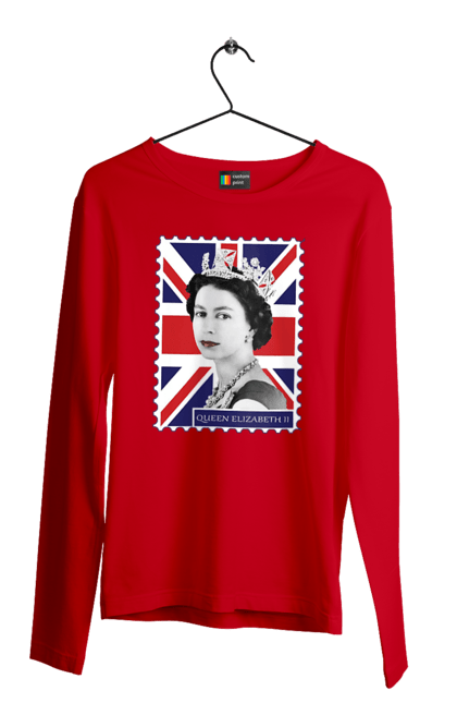 Men's longsleeve with prints Queen Elizabeth II. Britain, british, england, platinum jubilee, queen, queen elizabeth, queen elizabeth ii, rip queen elizabeth. 2070702