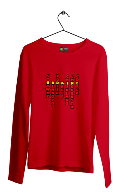 Men`s longsleeve with prints Ukraine. Alphabet, author`s print, inscription, latin, letters, text, ukraine. 2070702