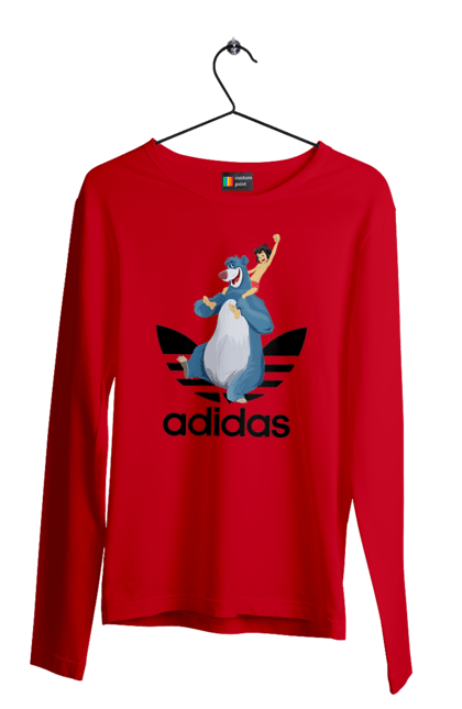 Чоловічій лонгслів з принтом "Adidas Мауглі". Adidas, mowgli, адідас, книга, книга джунглів, мауглі, мультфільм. 2070702