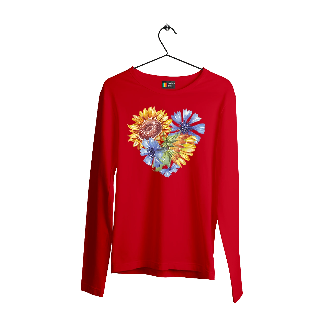 The heart is sunflowers and violets