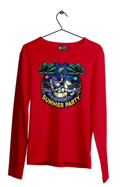 Men`s longsleeve with prints Summer Party With Astronaut. Cosmonaut, space, summer. 2070702