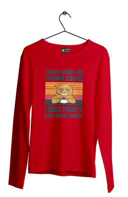 Чоловічий лонгслів з принтом "Невдоволений кіт". Angular, c, css, html, it, javascript, jquery, php, python, react, svelt, vue, айтишник, айті, гумор, код, кодувати, прогер, програміст, програмісти, ти ж, ти ж програміст, тиж програміст. 2070702