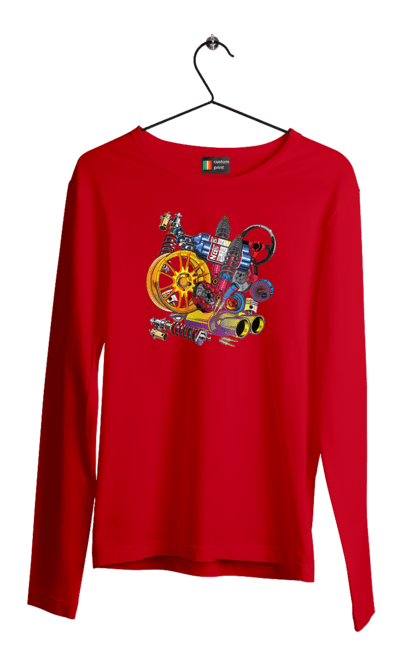 Men`s longsleeve with prints Carparts. Auto parts, car, carparts, drive, drug, machine, race. 2070702