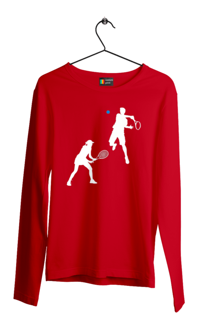 Чоловічий лонгслів з принтом "Теніс". Великий теніс, гравці, грунт, м`яч, призовий фонд, ракетка, спонсор, турнір на ґрунті, турнірна сітка, хард. 2070702