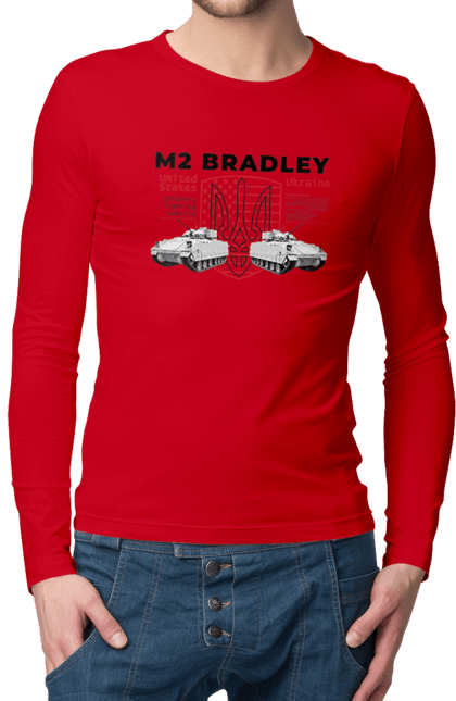 Чоловічий лонгслів з принтом "M2 Bradley". F16, m2 bradley, nasams, zuzana, гаубиця, два герби, залужний, сюзанна. 2070702