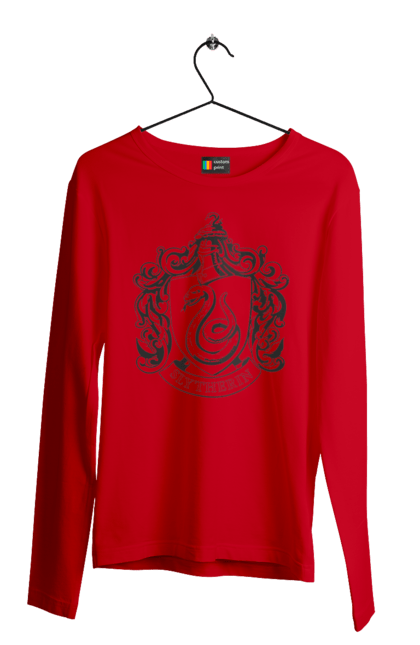 Men's longsleeve with prints Harry Potter Slytherin. Faculty, franchise, harry potter, hogwarts, slytherin. 2070702