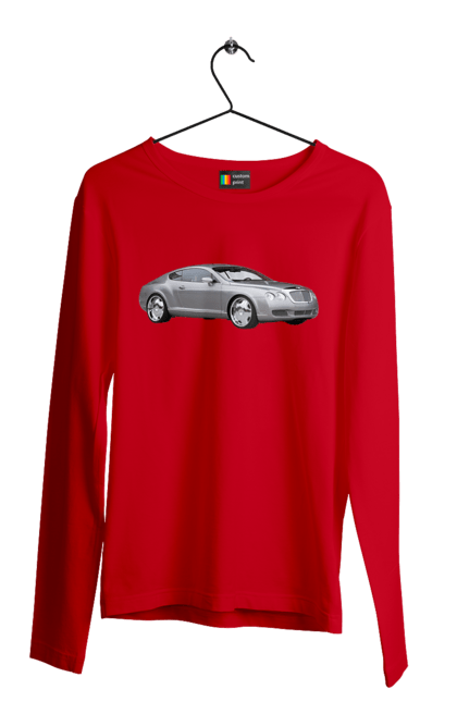 Чоловічий лонгслів з принтом "Авто". Авто, автомобиль, дорогий автомобіль, сірий автомобіль, стильний автомобіль. 2070702