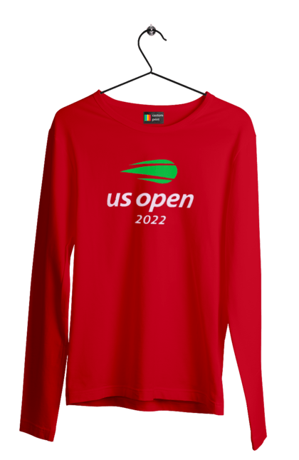 Men`s longsleeve with prints US Open 2022 tennis tournament. American championship, ball, hard, new york, open championship, players, prize fund, racket, tennis, tournament grid. 2070702