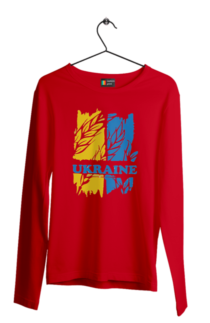 Чоловічий лонгслів з принтом "Україна колоски пшениці". Колоски пшениці, символ україни, україна, україна колоски пшениці, українська символіка. 2070702