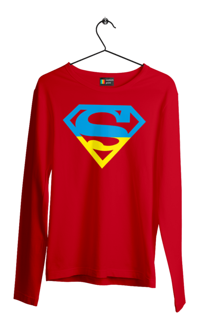 Чоловічий лонгслів з принтом "Україна супер". Символіка, супер, україна. 2070702