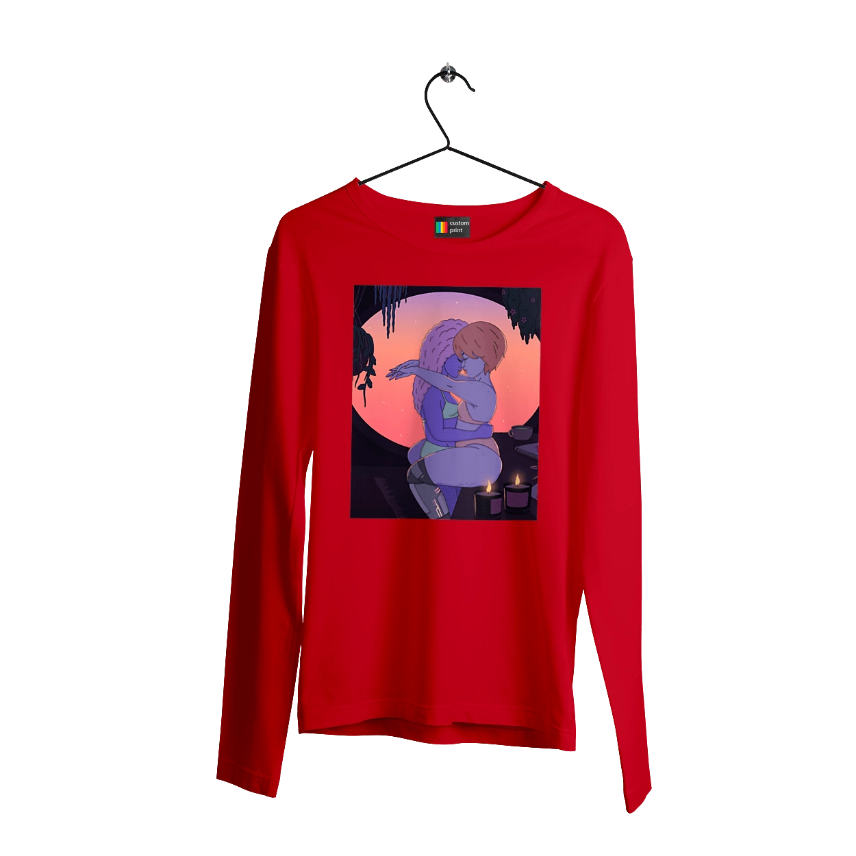 Purple Girls Hugging