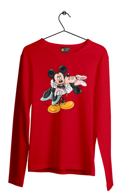 Чоловічій лонгслів з принтом "Міккі Маус та Мінні Маус". Mickey mouse, minnie mouse, дісней, міккі, міккі маус, мінні маус, мультфільм. 2070702