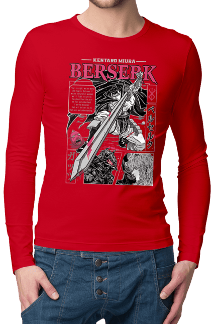 Чоловічій лонгслів з принтом "Берсерк". Anime, berserk, аниме, банда яструба, берсерк, гатс, гриффит, манга, міура кентаро. 2070702