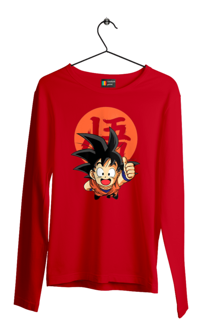 Мужской лонгслив с принтом Жемчуг дракона Сон Гоку. Anime, dragon ball, manga, son goku, tv series, аниме, гоку, жемчуг дракона, манга, сон гоку. 2070702