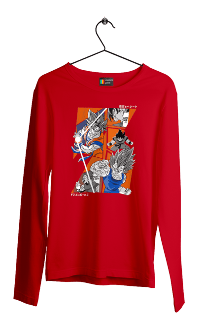 Men's longsleeve with prints Dragon Ball. Anime, dragon ball, goku, manga, tv series, vegeta. 2070702