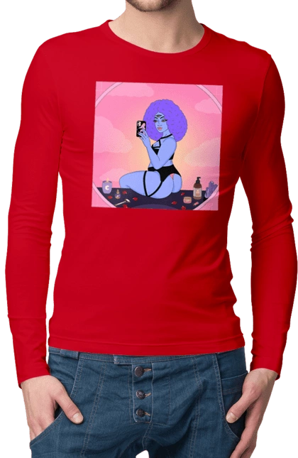 Purple Girl Photo In The Mirror