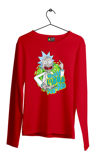 Чоловічій лонгслів з принтом "Рік та Морті". Rick and morty, мультфільм, наукова фантастика, пригоди, рік, рік і морті, трагікомедія, чорний гумор. 2070702