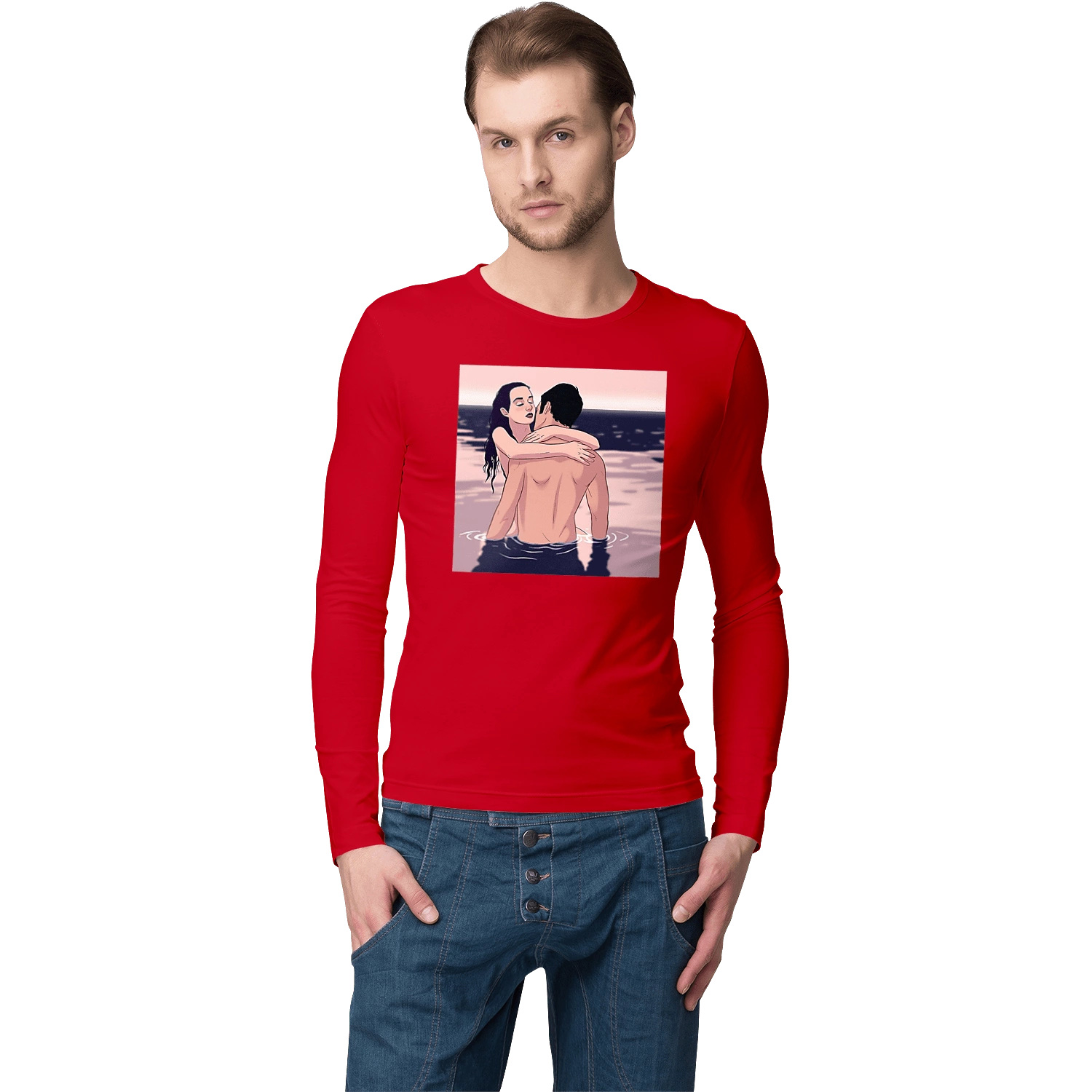 Couple Hugging In The River