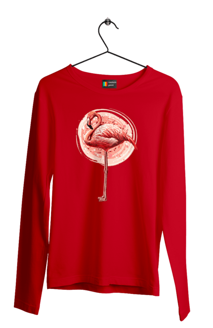 Men`s longsleeve with prints Flamingo Art. Animal, flamingo, pink flamingo. 2070702