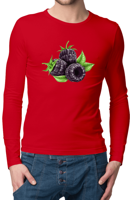 Men`s longsleeve with prints Blackberry. Berry, blackberry. 2070702