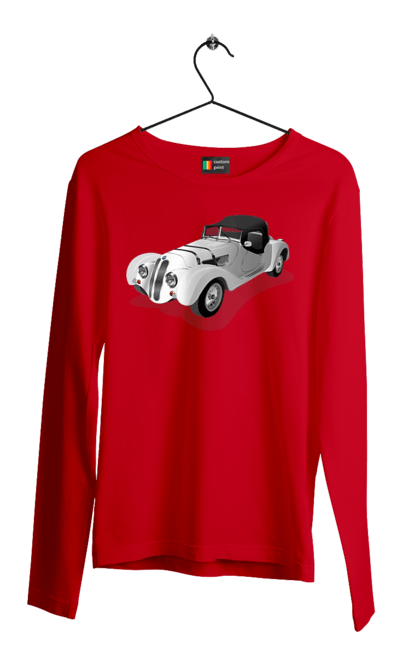 Чоловічий лонгслів з принтом "Автомобіль". Авто, автомобиль, класика, старовинна машина, старовинний. 2070702